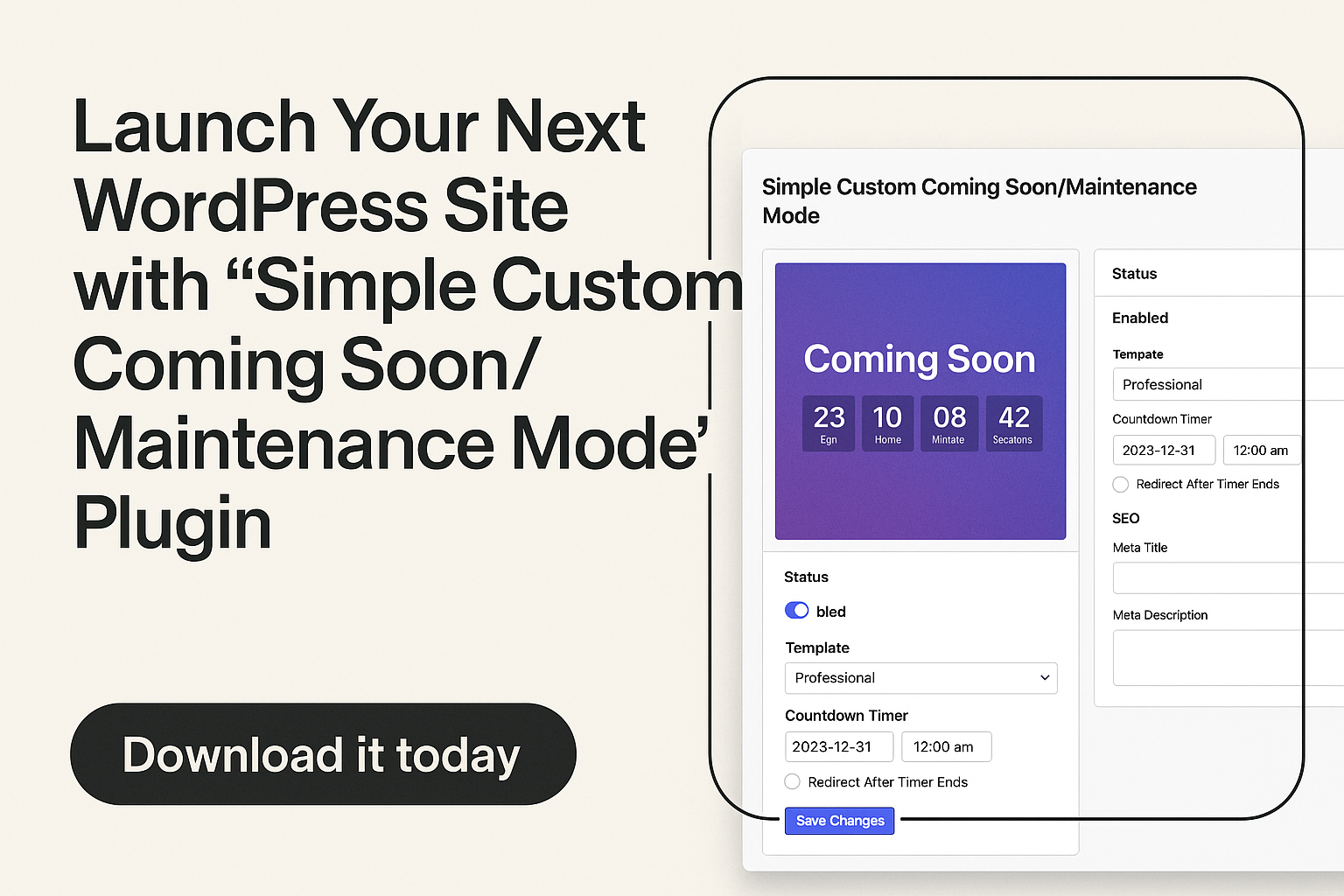 Launch Your Next WordPress Site with “Simple Custom Coming Soon/Maintenance Mode” Plugin 